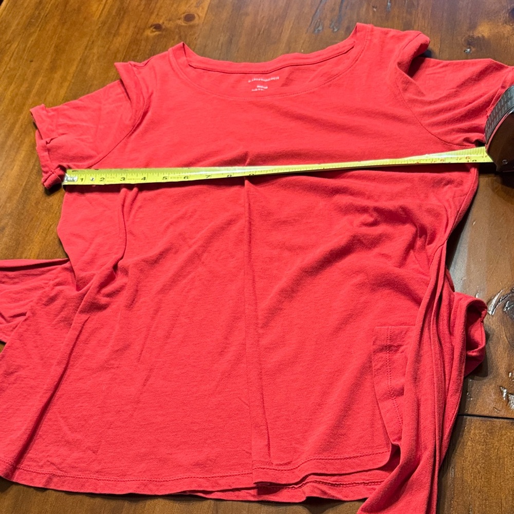 Anthropologie Vibrant Red Short Sleeve Tee